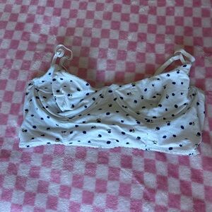 Forever 21 Cream and Black Polka Dot Top